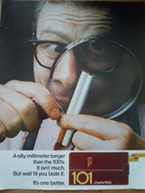 101 Chesterfield Man With Magnify Glass Print Magazine Advertisement 1967 - £3.72 GBP