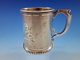 Gorham Coin Silver Baby Child&#39;s Cup Mug Engine Turned Chased and Brite-C... - £396.39 GBP