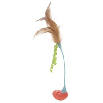 Petlinks Tippy Teaser Self Righting Rocking Feather Cat Toy - Blue/Orang... - $18.80