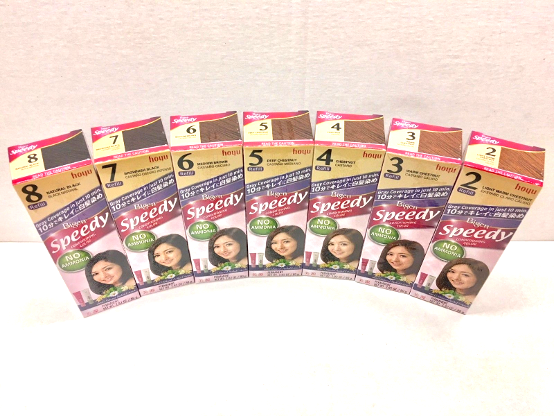 12 PCS BIGEN SPEEDY  #2, #3, #4, #5, #6, #7, #8 HAIR DYE COLORS ( NEW In Box)