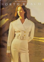 1993 North Beach Leather Sexy Supermodel Christy Turlington Vintage Prin... - $5.93