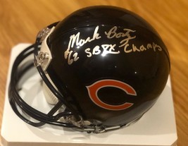 MARK BORTZ Signed Auto Riddell Chicago Bears Mini Helmet PHOTO SB XX CHAMPS - £157.90 GBP