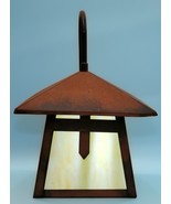 Arts &amp; Crafts/Mission Slag Glass Outdoor Porch Lantern/Light Fixture Pat... - $1,501.01 MXN