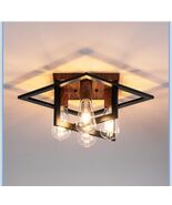 4-Light Farmhouse Flush Mount Light Fixture Rustic Industrial Ceiling Li... - $68.32 CAD