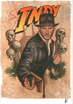 Adam Hughes SIGNED Movie Art Print ~ Harrison Ford as Indianan Jones - $108.89