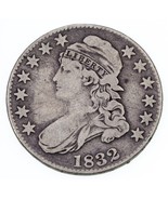 1832 50C Bust Half Dollar in Good+ Condition, Natural Color, VG Obverse - $135.38 CAD