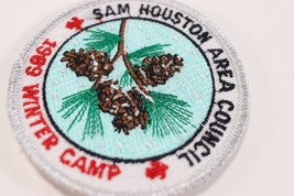 Vintage 1989 Sam Houston Winter Camp Silver Boy Scouts America BSA Camp Patch  - $11.69