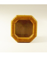 Vintage Wicker Rattan Picture Frame 4x4 Hexagon Stand Wall Hang - $16.99