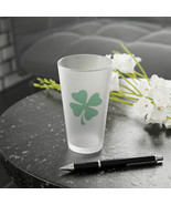 Frosted Luck Custom 16oz Pints with Four Leaf Clover Design Gift Lucky F... - £12.56 GBP