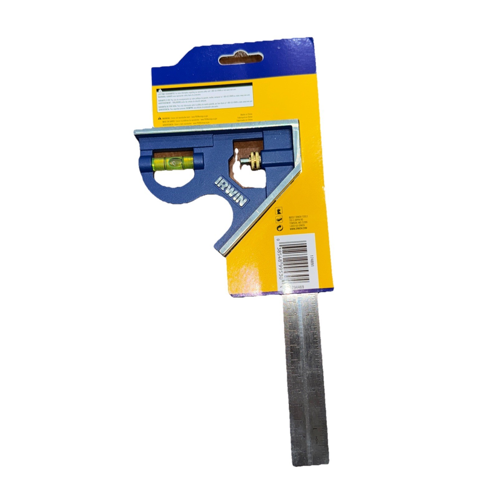 Irwin Tools Combination Square, Metal-Body, 12&quot;, 1794469 , Blue - $9.38