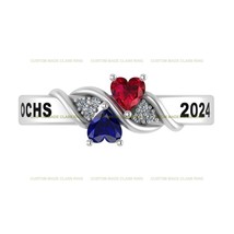 Custom Heart Class Ring S 925 Grad Gift Weekender Journey Collection for Women - £89.95 GBP