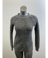 SO Women&#39;s Ribbed Knit Sweater Size Medium Gray Long Sleeve Acrylic Pull... - $7.92