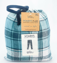 Hello Mello Plaid Drawstring Lounge Pants XL Pockets Tartan Plaid Flanne... - £10.85 GBP