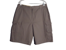 Rugged Wear Cargo Shorts Charcoal Cotton Drawstring Waist Mens 36x10 - $17.82