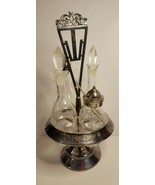 Lazy Susan Cruet Condiment Set Etched &amp; Engraved No. 38 Caddy - $99.00