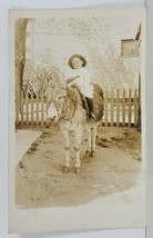 RPPC Boy on Donkey c1907 Real Photo Postcard N19 - $7.95