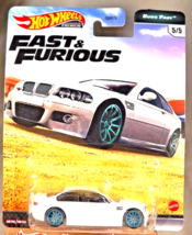 2021 Hot Wheels Premium Fast &amp; Furious-Euro Fast 5/5 BMW M3 E46 White wRealRider - £13.87 GBP