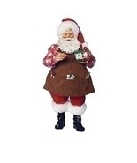 Santa Toymaker in Shop Apron Smock Painting Toy Train Figurine 11&quot; H - $40.43 CAD