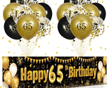 65Th Birthday Decorations for Men Women Black and Gold, Black Gold Birth... - $23.85