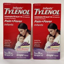 Infants&#39; Tylenol Acetaminophen Liquide, Grape, 1 fl. oz Pack of 2 Exp 08... - $15.83