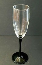 Benson &amp; Hedges Set of 4 Clear Wine Glass Flutes W/Black Stem 9.5&quot; Tall NIB - £13.91 GBP