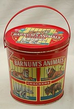 Nabisco Barnum&#39;s Animal Crackers Metal Tin Circus Wagon Bucket Pail Container - £29.23 GBP