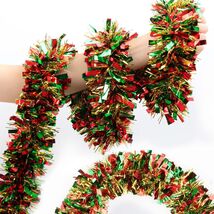 50 Ft Christmas Tinsel Garland Metallic Green Red Gold Twist Indoor Decor - €13,59 EUR 50 Ft Christmas Tinsel Garland Metallic Green Red Gold Twist Indoor Decor - €13,59 EUR