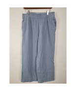 H&amp;M Lounge Pants Large Womens Ankle 100% Cotton Light Blue Straight High... - £20.54 GBP