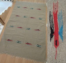 Antique Native American bird blanket rug 80”x46” large Indian art - £128.86 GBP