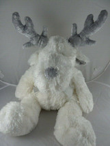 White Plush Moose Silver Antlers and Nose Very Soft By CHOSUN 16&quot; + antlers - $24.74
