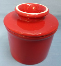 Butter Keeper Crock Keeper Dish L.Tremain Red Kitchen Stoneware 4&quot; Bell ... - £25.46 GBP