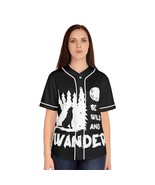 Be Wild and Wander Black &quot;Howling Wolf&quot; Women&#39;s AOP Baseball Jersey - £29.84 GBP