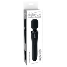 Pipedream Wanachi Body Recharger Rechargeable Silicone Wand Vibrator Black - $85.95