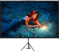 VEVOR Tripod Projector Screen with Stand 100inch 4K HD 16:9 Home Cinema ... - $73.99