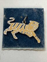 Vintage Wells Sterling Silver  Enamel 1” Long Tiger Charm - $27.67