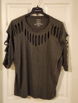 Torrid NWT Size 1/1X Cotton Jersey Crew Neck Cutout 3/4 Sleeve Tee - $29.69