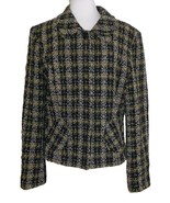 Sao Paulo Womens Blazer Jacket Size 8 Wool Blend Black Yellow Nubby Work... - £11.76 GBP