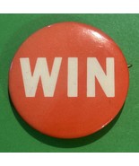 WIN 2&quot; Red &amp; White Political Pinback Button Collectable - £8.90 GBP