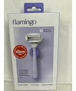 Flamingo Women&#39;s 5 Blade 1 Handle 2 Cartridges Shower Holder Lilac COMBI... - $9.92 CAD