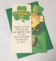 Vtg Unused Happy St. Patricks Day Card  1979 American Greetings Drinking 937A - £11.37 GBP