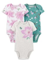 BABY GIRL SHORT SLEEVE BODYSUIT  , 3- PACK - $9.99