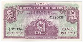 British Armed Forces 1 Pound, Emergency Issue, Rare, UNC - $13.44
