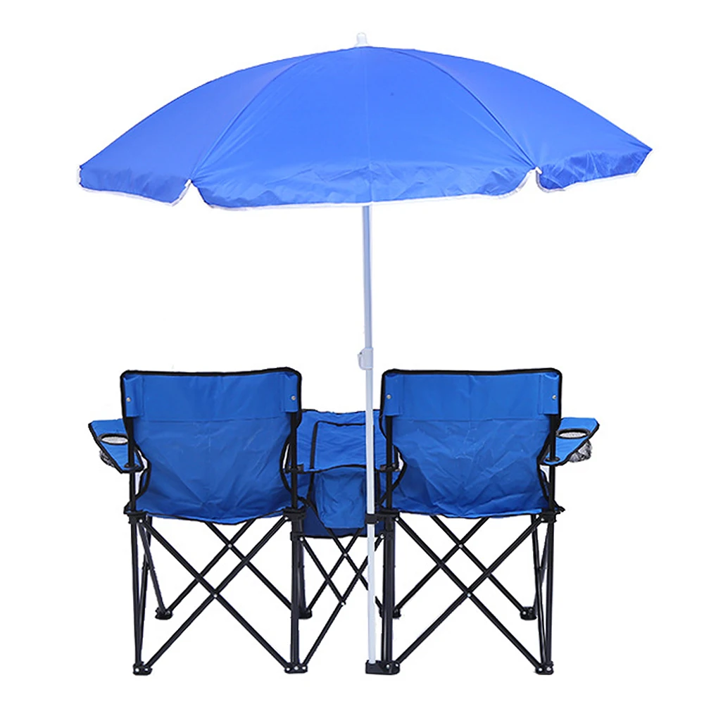 Folding Chair Foldable Portable Camping Outdoor Beach Lawn Chair with Sunshade I - £54.60 GBP