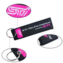 Brand New Jdm Sti Subaru Black Double Side Racing Cell Holders Keychain Universa - £7.46 GBP