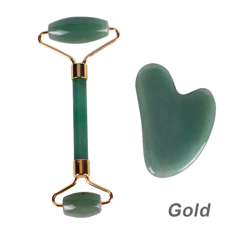  roller and guasha tools slimming face massager tool natural jade facial massage roller thumb200