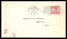 1932 NEW YORK Cover - Elmira (1) to Meriden, Connecticut T11 - £2.31 GBP