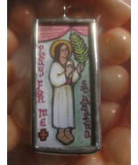 Patron of Breast Cancer Victims St Agatha 5/8&quot; x 1 1/8&quot; Catholic Pendant... - $43.77 CAD