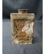 Ca. 1900 JOHN W. MASURY &amp; SON Embossed Varnish Can Tin Soldered &amp; Paper ... - $25.93