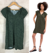 GAP Zen Floral Split neck Green Mini Dress MEDIUM - £9.40 GBP