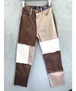 NWT Hollister Ultra High Rise Dad Jeans Womens Patchwork Raw Edge Hem 26... - $597.85 MXN